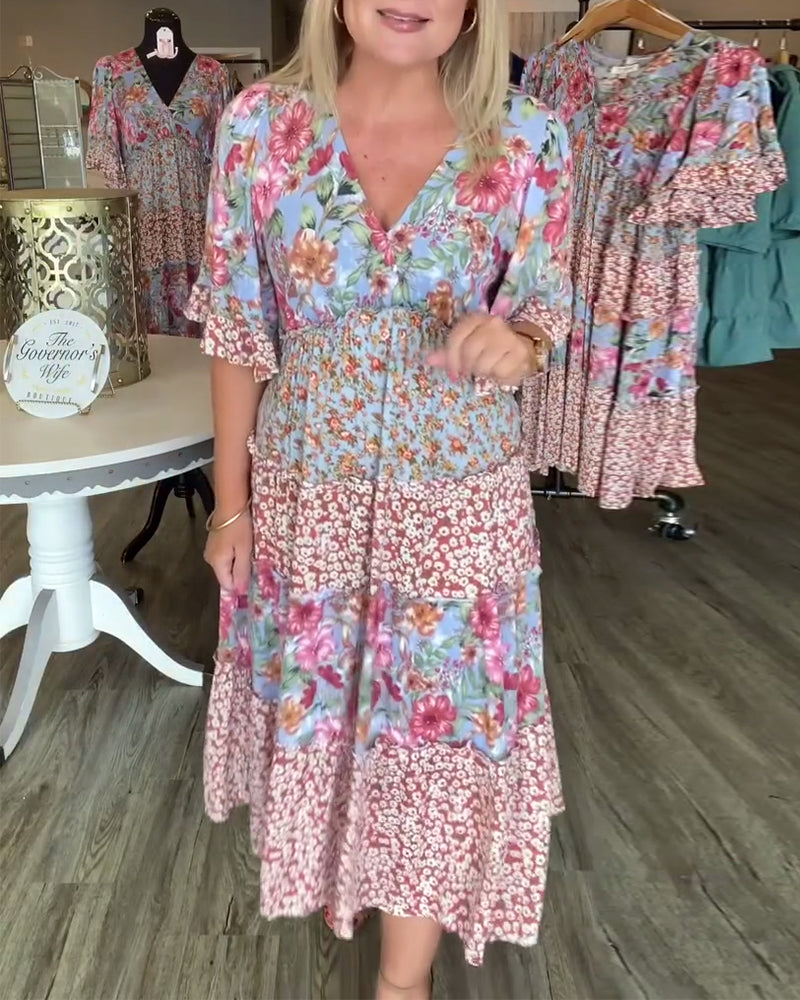 Norine – V-Ausschnitt-Blumenkleid | Mühelos feminin, ganz du selbst