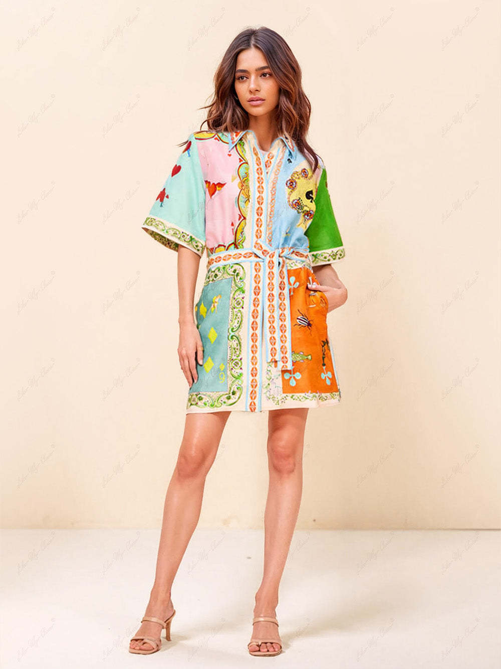 Cindy – Ethno-Print Mini-Kleid | Luftig, Fließend & Stilvoll