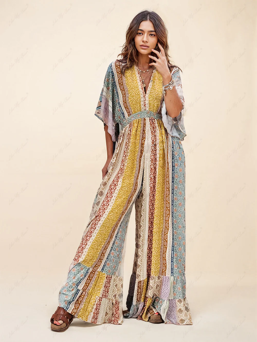 Weit geschnittener Boho-Chic-Jumpsuit