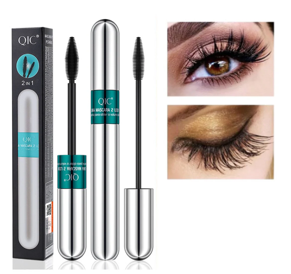 2-in-1 Mascara zur Definition des Schwungs | Lang anhaltende, voluminöse Wimpern