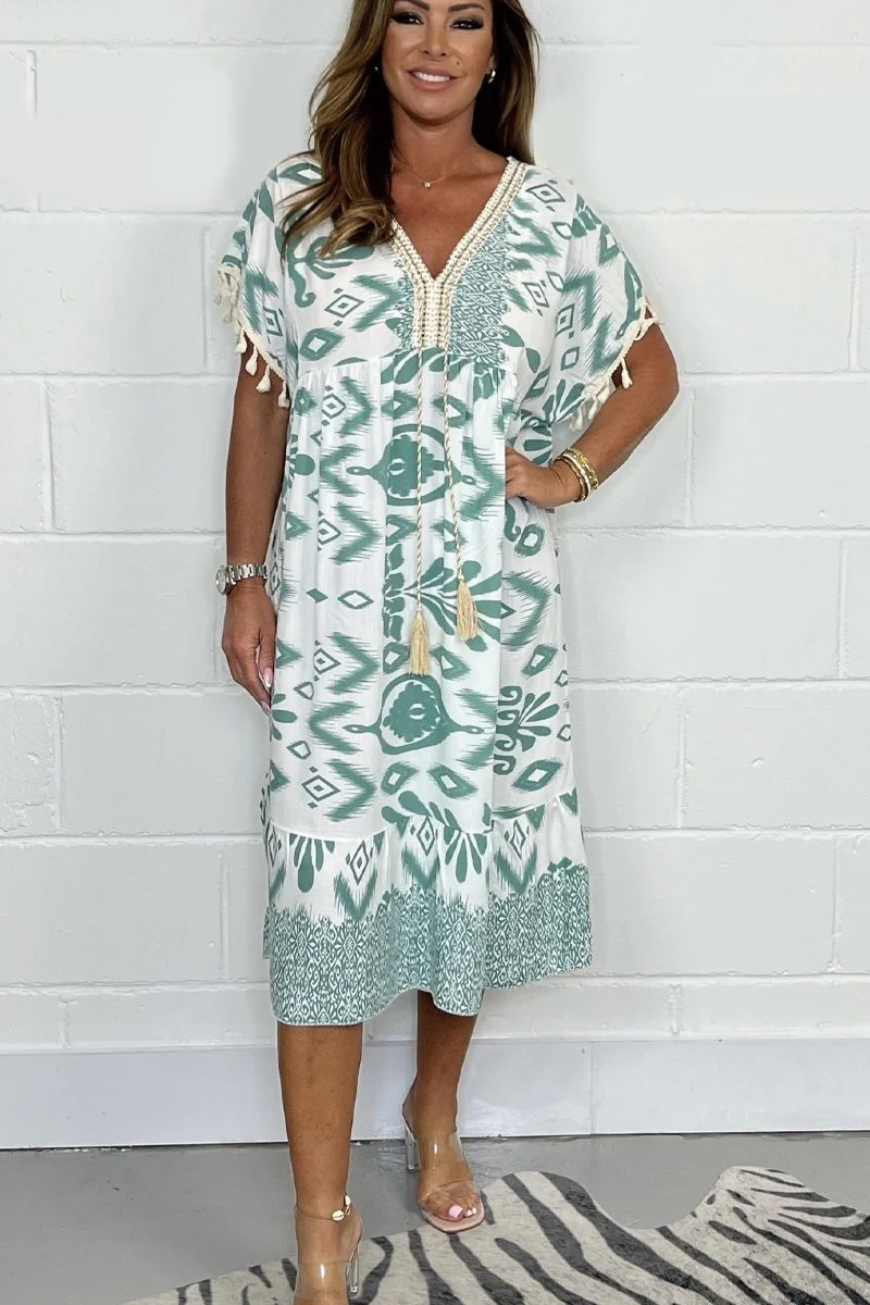 Priscilla – Fransen-Boho-Kleid | Entspannte Boho-Eleganz für den Alltag