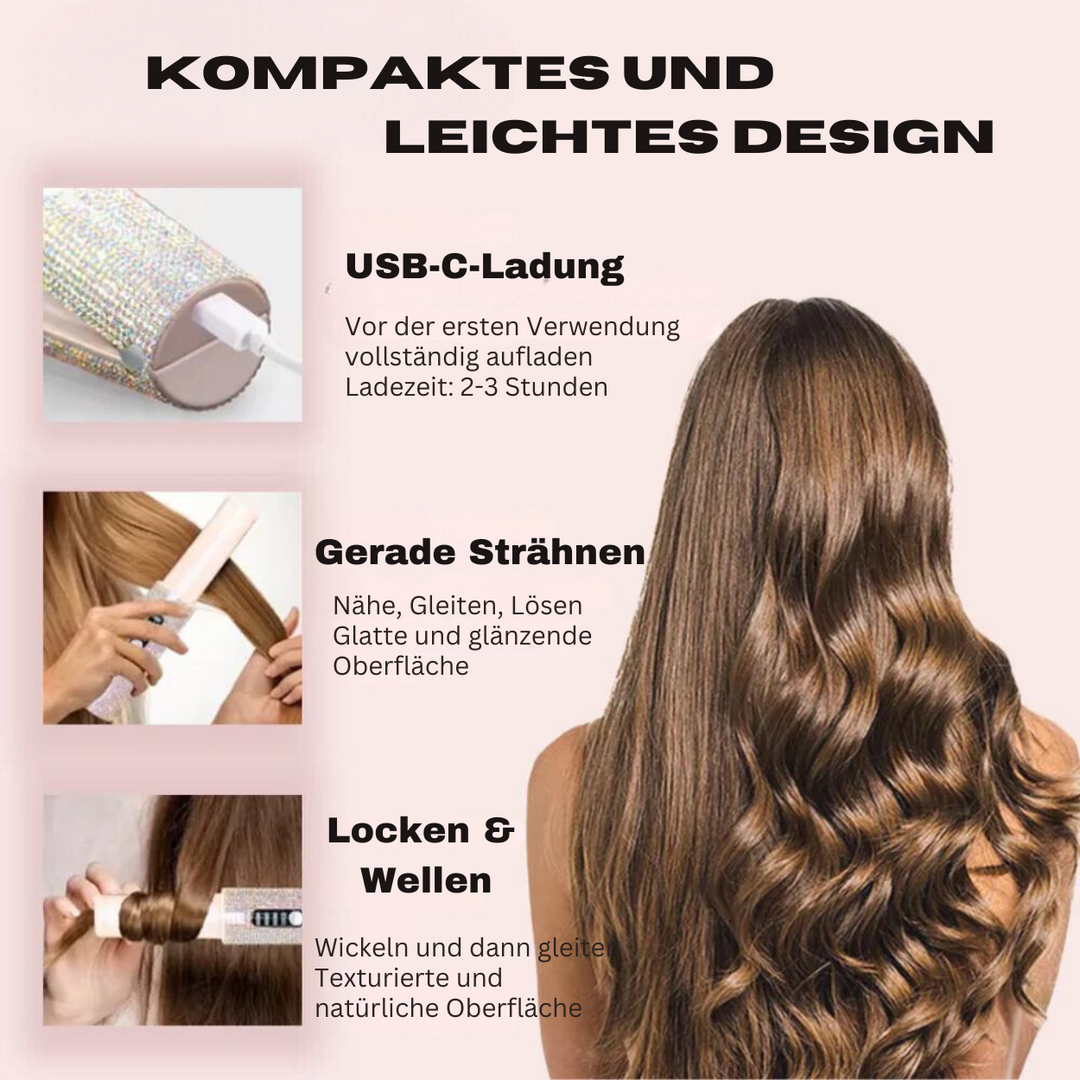 Kabelloses Haarglätteisen | Tragbares Styling, jederzeit