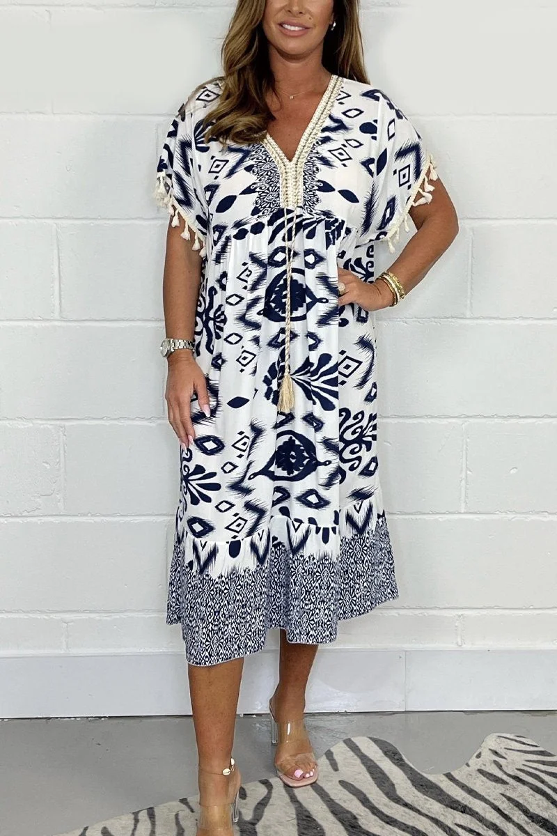 Priscilla – Fransen-Boho-Kleid | Entspannte Boho-Eleganz für den Alltag