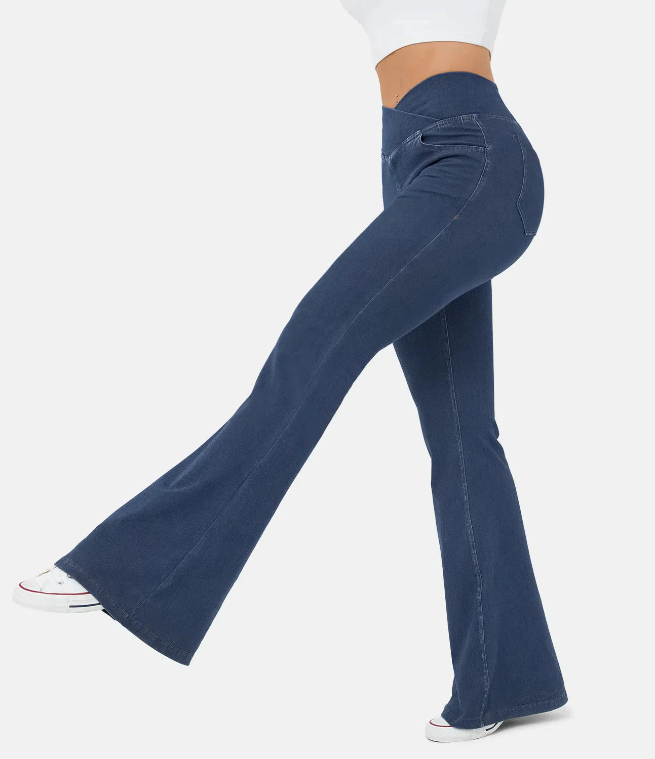 Zuedy - Crossover jeans mit hoher Taille