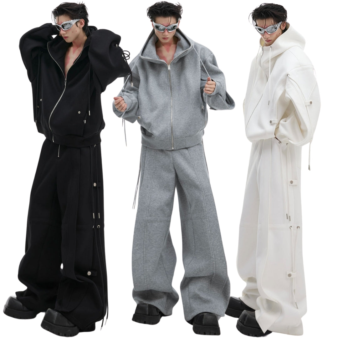 Dekonstruierter Kapuzenpulli & Hosen-Set