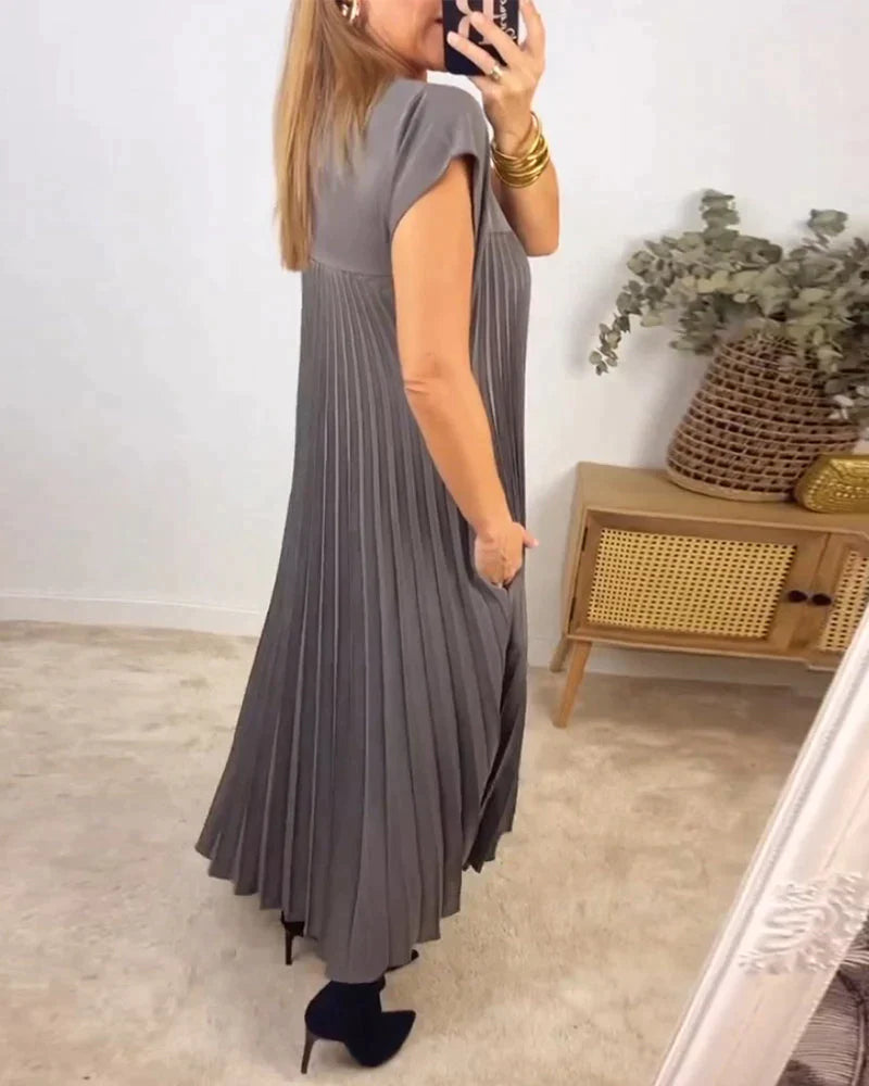 Ärmelloses Faltenkleid