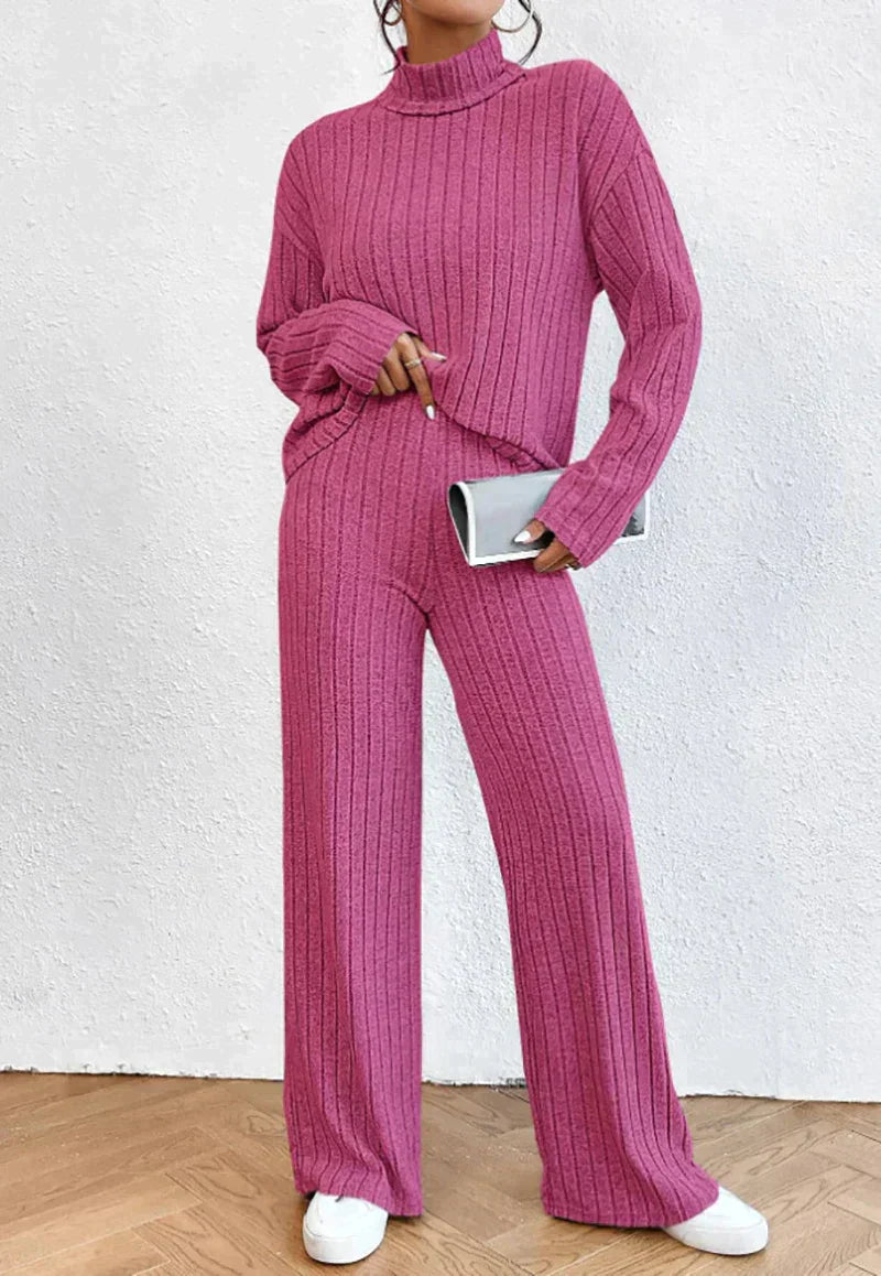 Zuedy - Gestrickter Rollkragenpullover und Hose