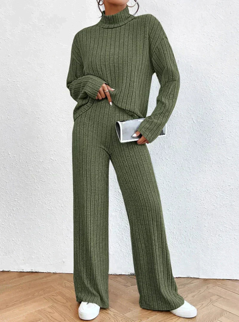 Zuedy - Gestrickter Rollkragenpullover und Hose