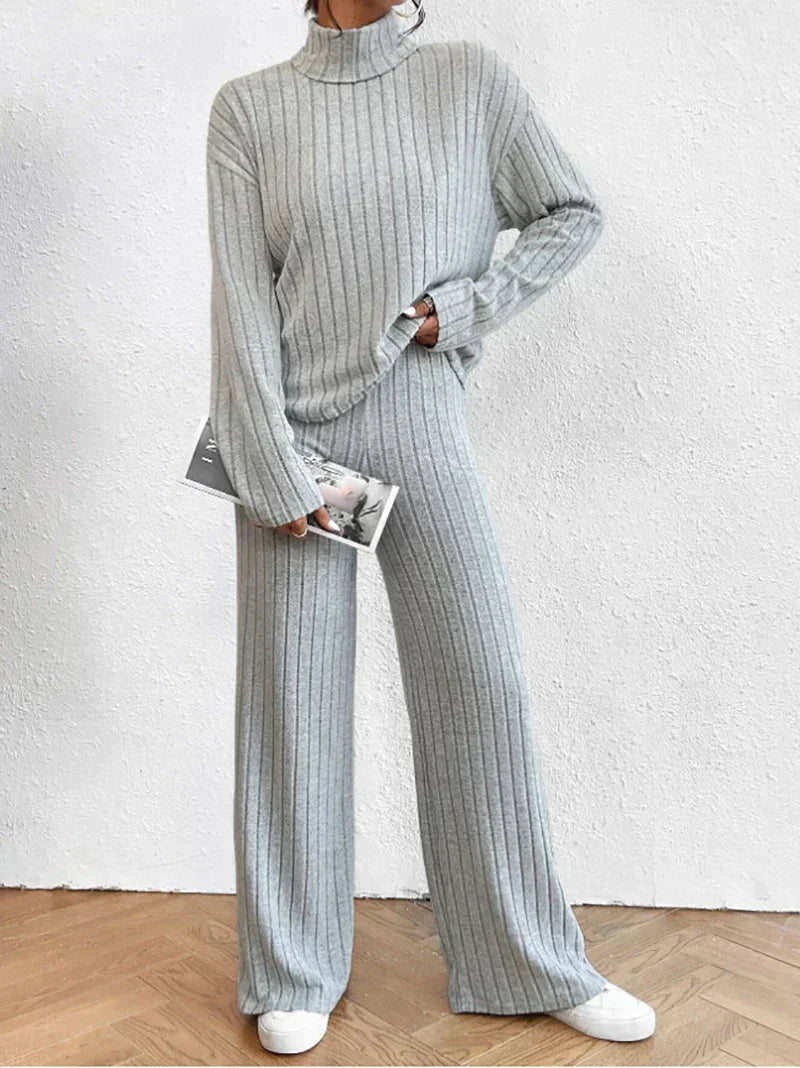 Zuedy - Gestrickter Rollkragenpullover und Hose