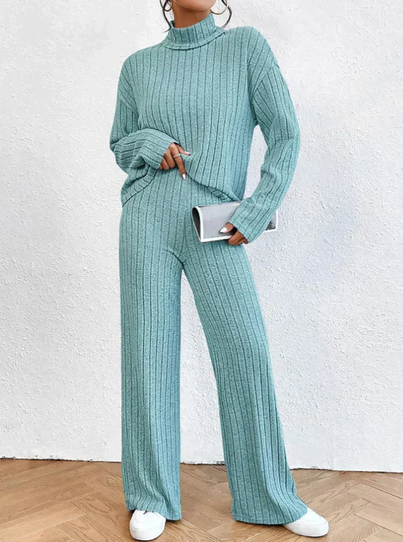 Zuedy - Gestrickter Rollkragenpullover und Hose