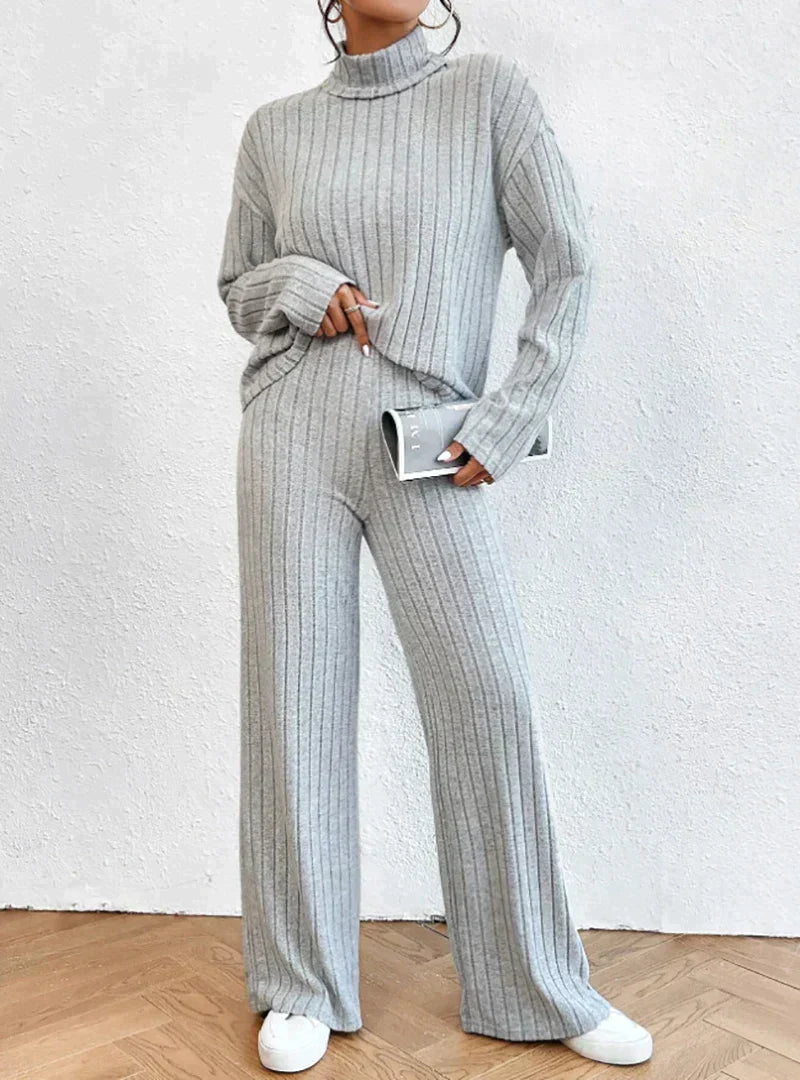 Zuedy - Gestrickter Rollkragenpullover und Hose