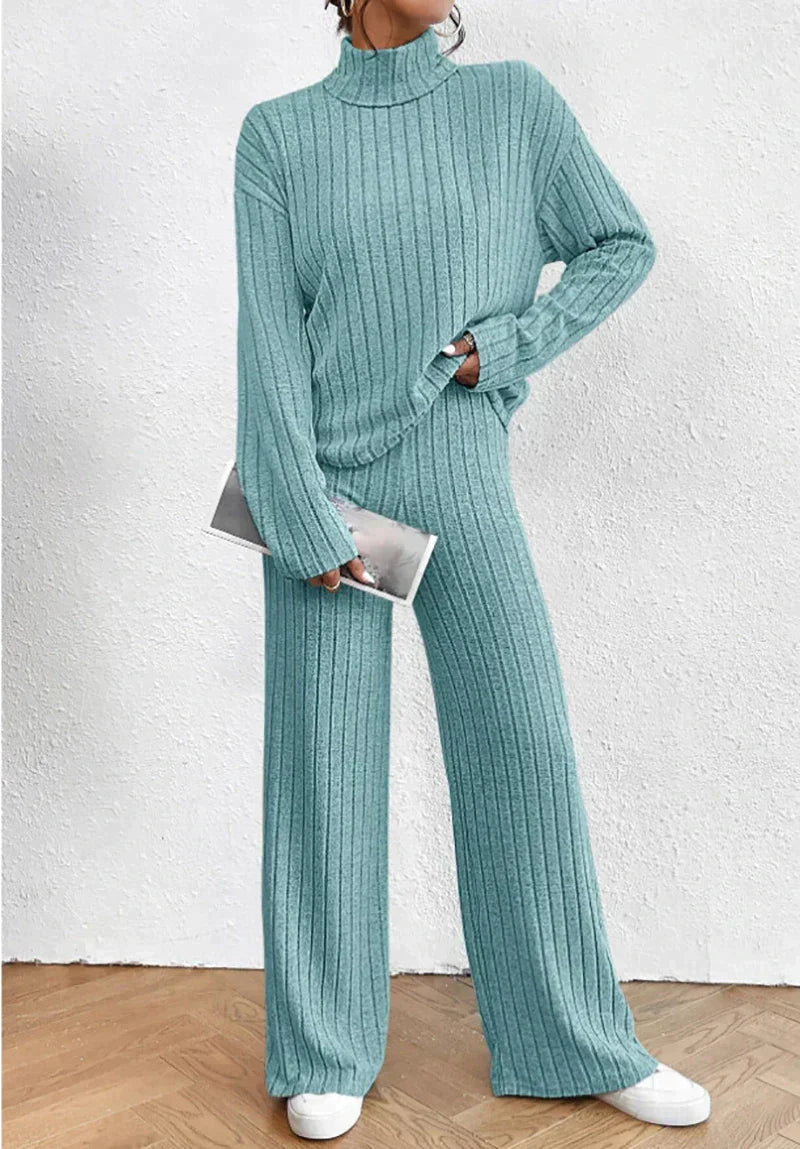 Zuedy - Gestrickter Rollkragenpullover und Hose