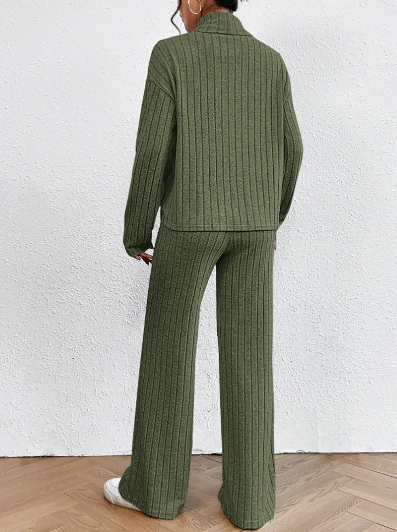 Zuedy - Gestrickter Rollkragenpullover und Hose