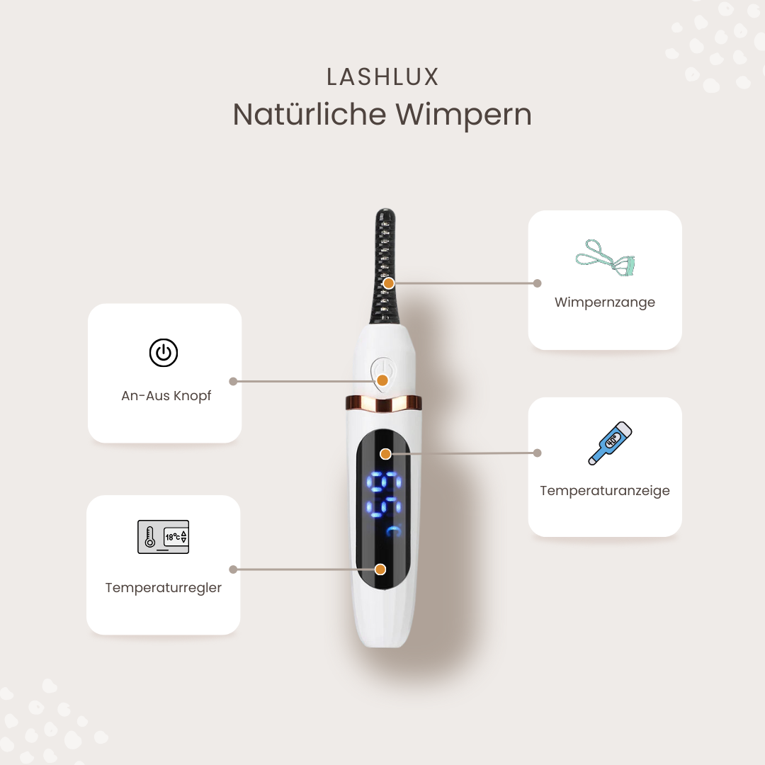 Elektrisch beheizte Wimpernzange | Schnelle Wärme, lang anhaltender Schwung
