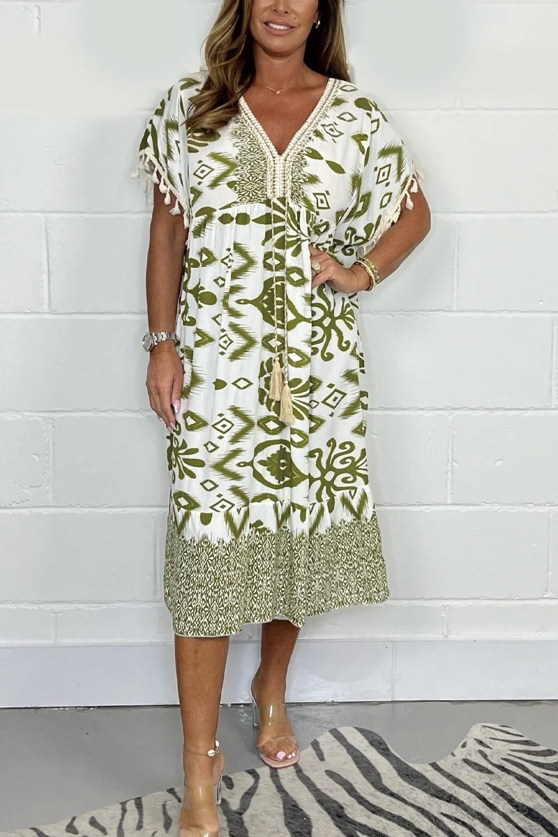 Priscilla – Fransen-Boho-Kleid | Entspannte Boho-Eleganz für den Alltag