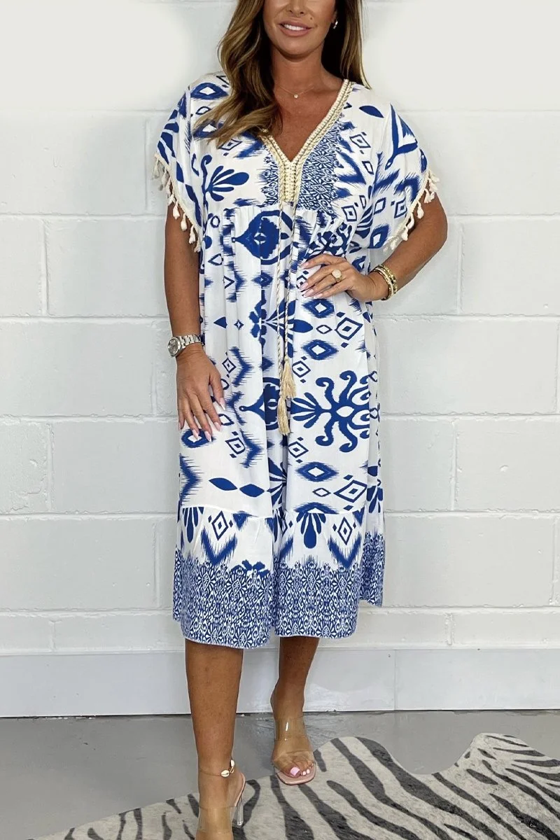 Priscilla – Fransen-Boho-Kleid | Entspannte Boho-Eleganz für den Alltag