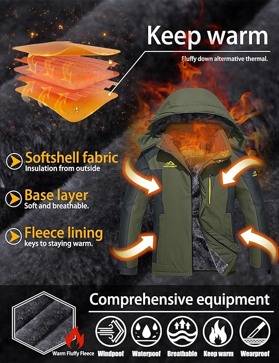 Windbreaker Wasserdichte Jacke | Warm und trocken bleiben