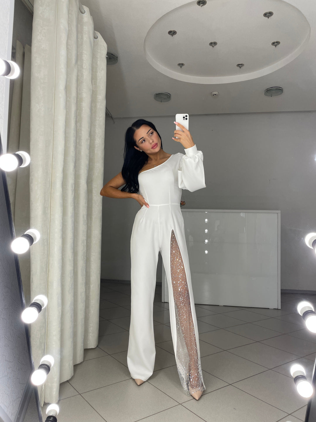 Amilia Glam Mesh-Overall | Schick, schlank und glamourös