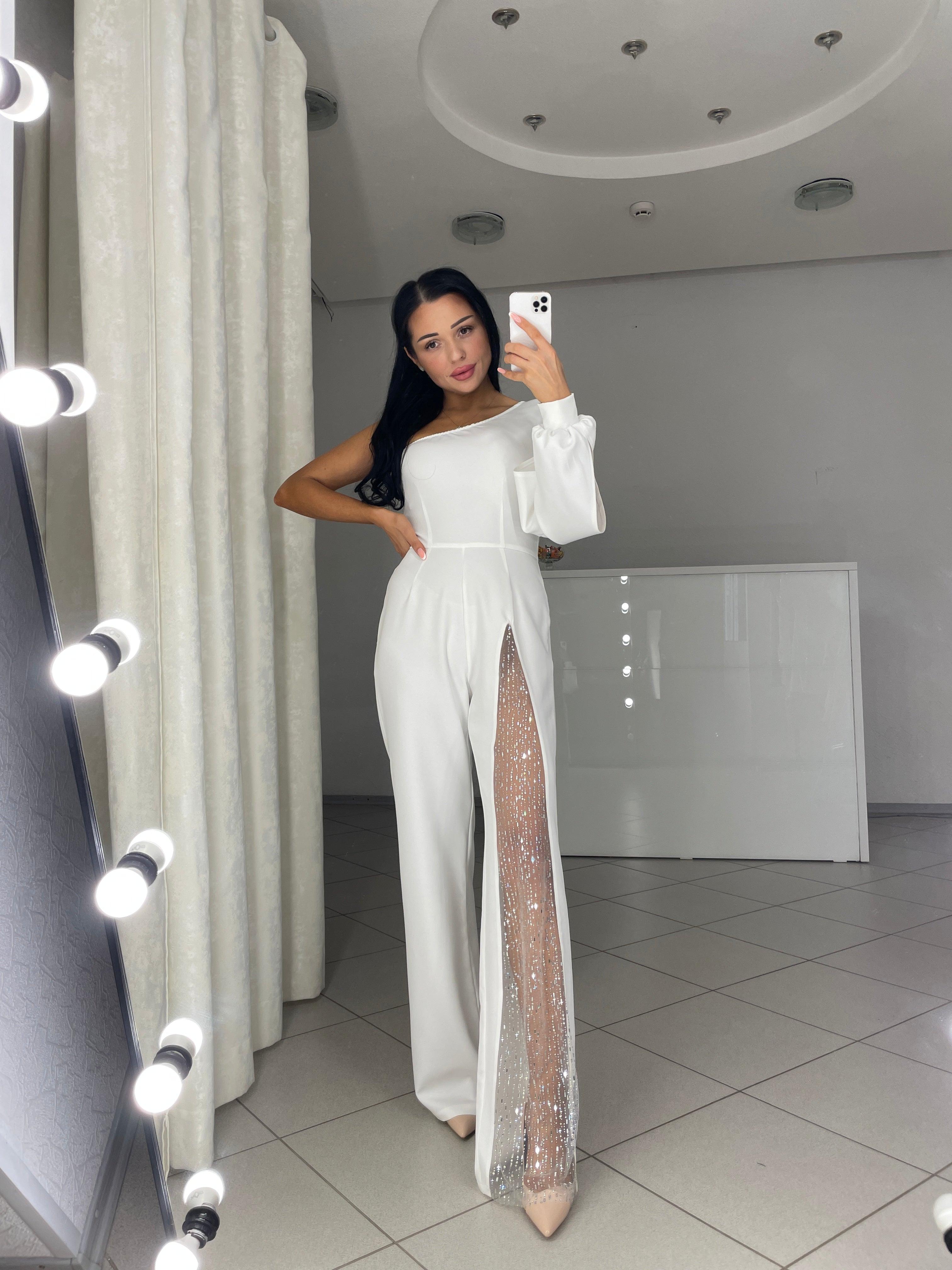 Amilia Glam Mesh-Overall | Schick, schlank und glamourös