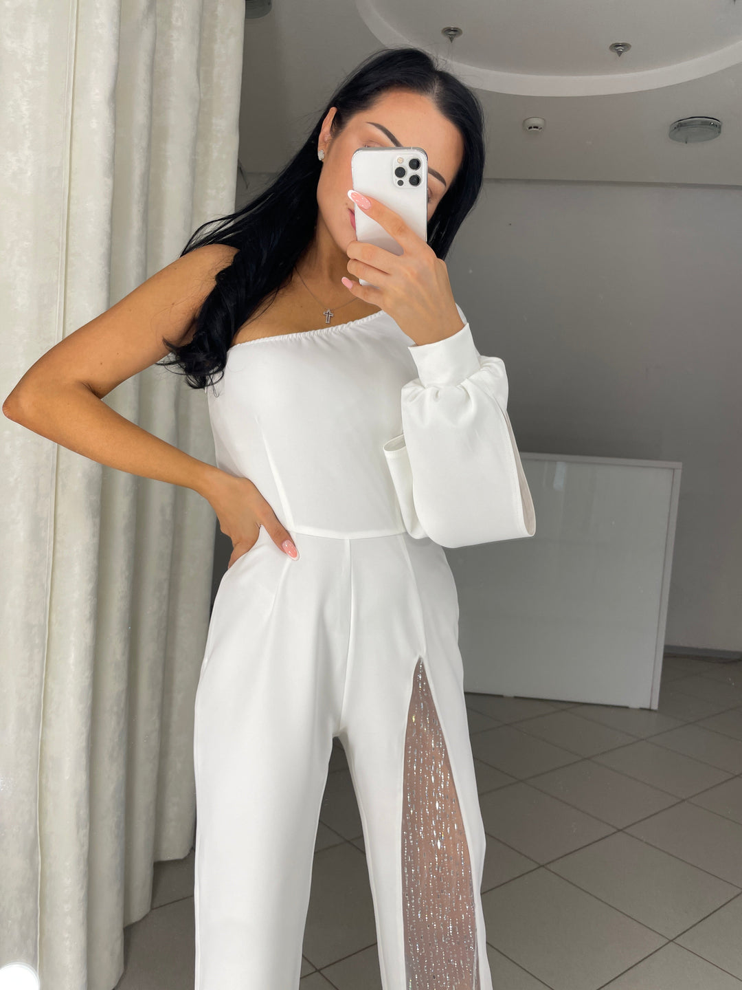 Amilia Glam Mesh-Overall | Schick, schlank und glamourös