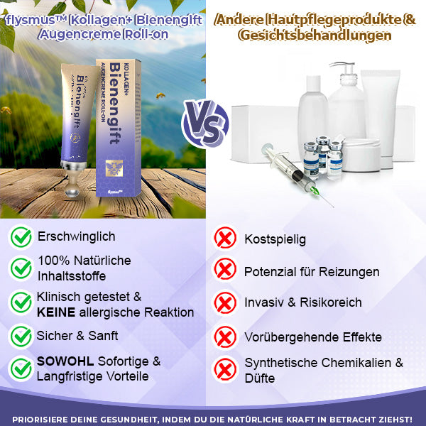 Collagen+ Bienengift Augencreme Roll-on | Sofortige Augenverjüngung