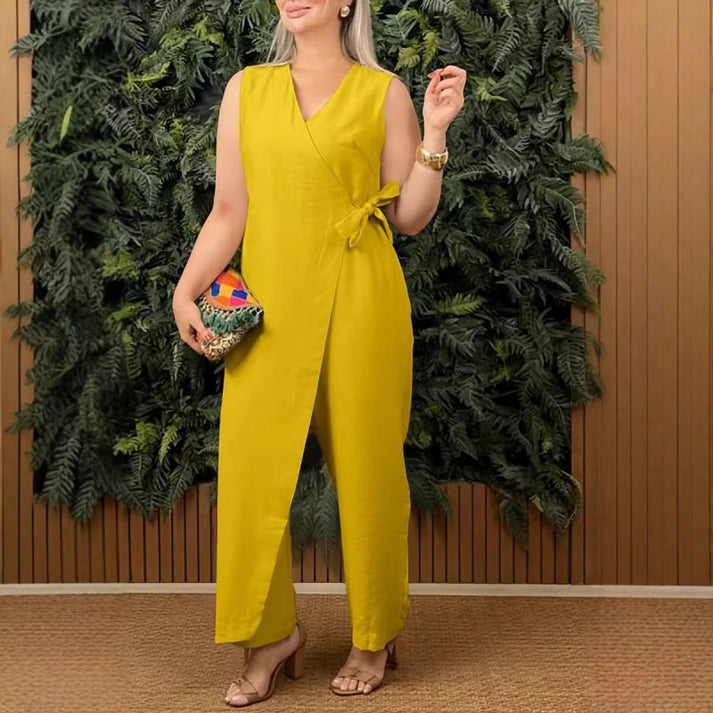Althea- Damen Lässig V-Ausschnitt Jumpsuit | Stilvoll & Bequem