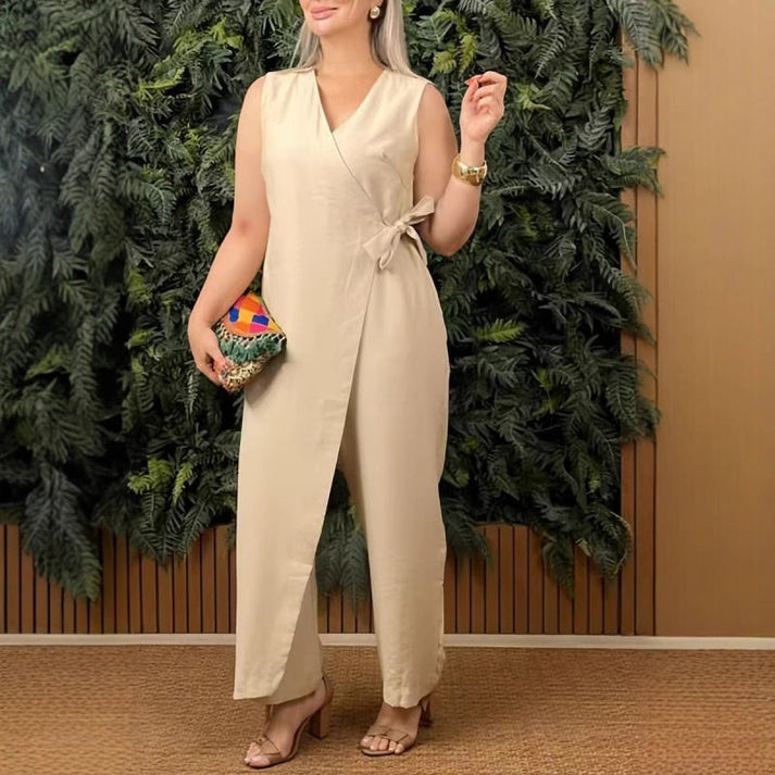 Althea- Damen Lässig V-Ausschnitt Jumpsuit | Stilvoll & Bequem
