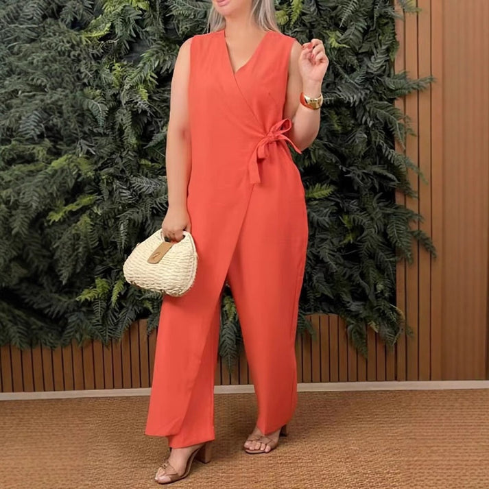 Althea- Damen Lässig V-Ausschnitt Jumpsuit | Stilvoll & Bequem