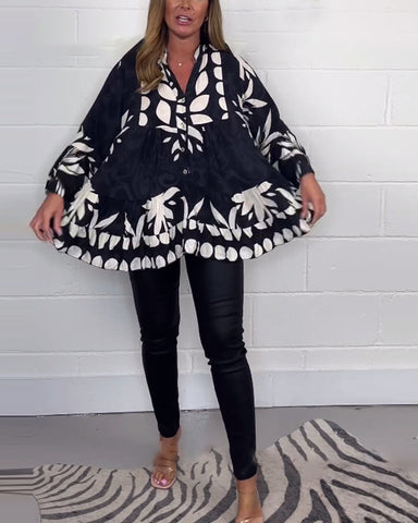Cairene - V-Ausschnitt Top mit Ausgestellten Ärmeln | Elegante & Stilvolle Bluse