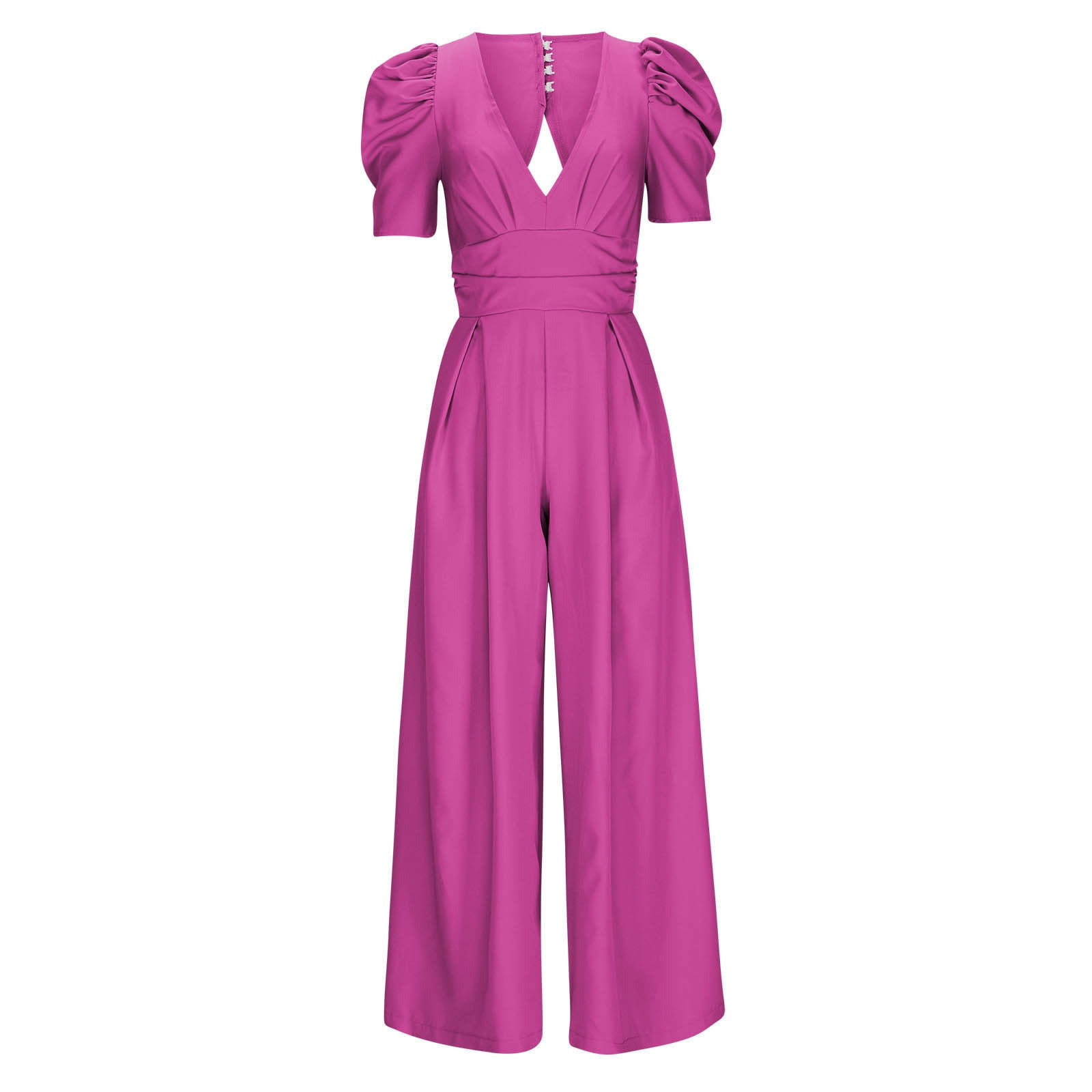 Hannah - Luxe Jumpsuit mit Weitem Bein | Tiefer V-Ausschnitt für atemberaubende Eleganz