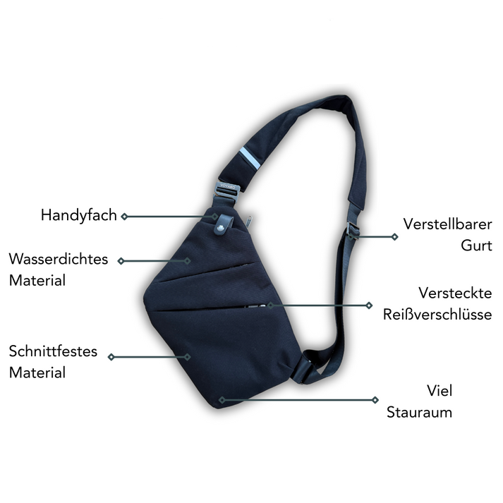 Anti-Diebstahl-Crossbody-Tasche | Sicher, Leicht und Schlank