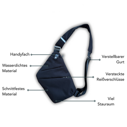 Anti-Diebstahl-Crossbody-Tasche | Sicher, Leicht und Schlank