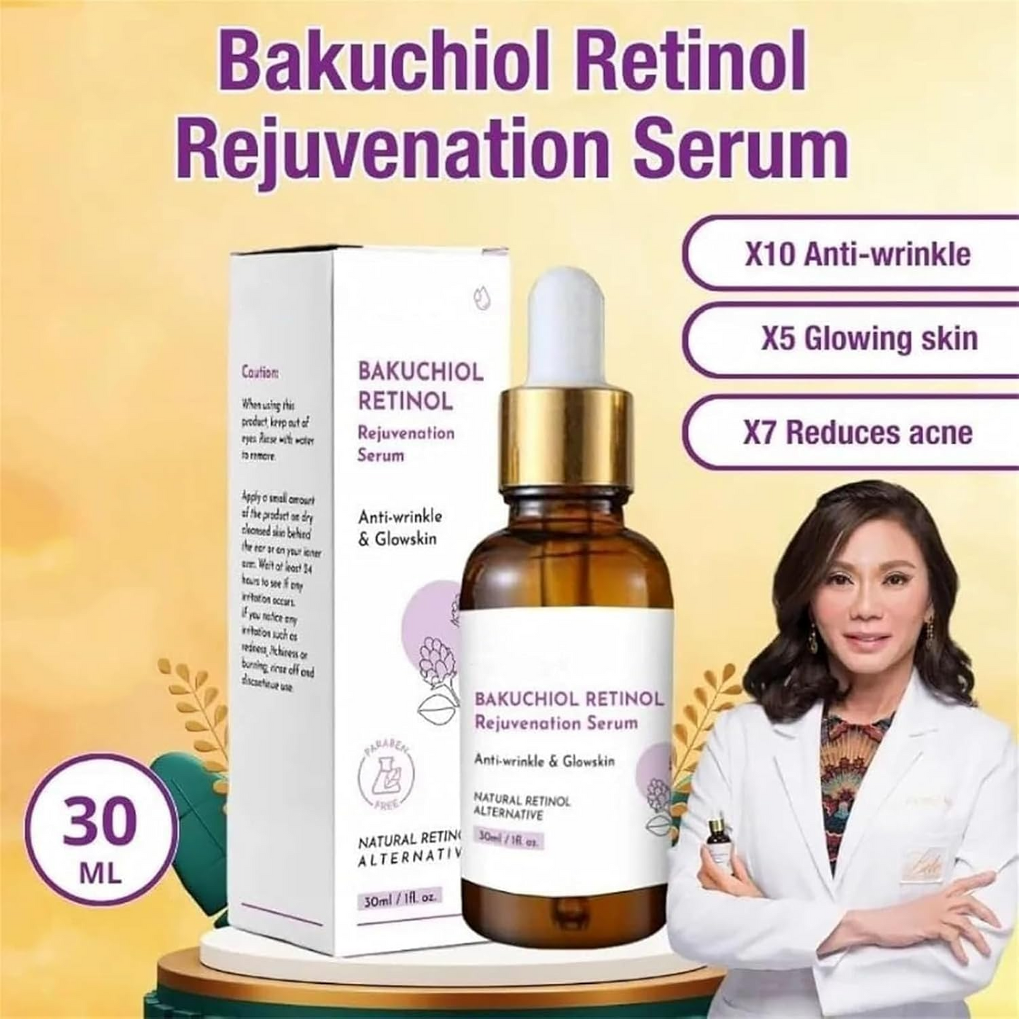Anti-Falten- & Glow-Skin-Serum | Strafft, hellt auf, belebt