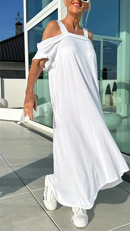 Aurelia - Maxikleid mit Kalten Schultern | Leicht, Stylisch & Immer Schmeichelhaft