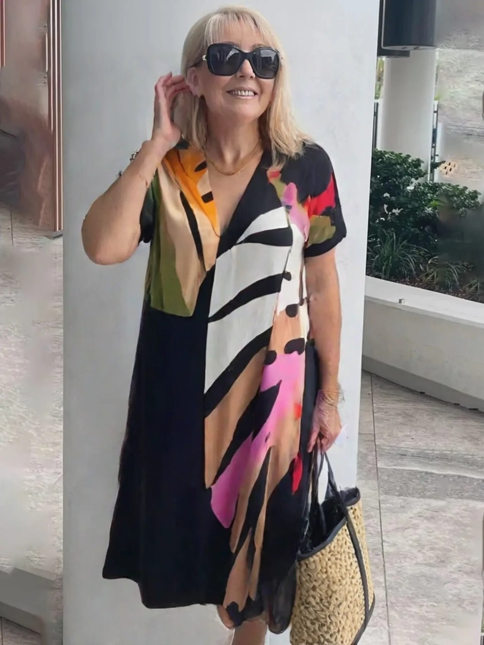 Matilda – Luftiges Kleid mit Blatt-Print | Fließender, Schmeichelhafter Schnitt