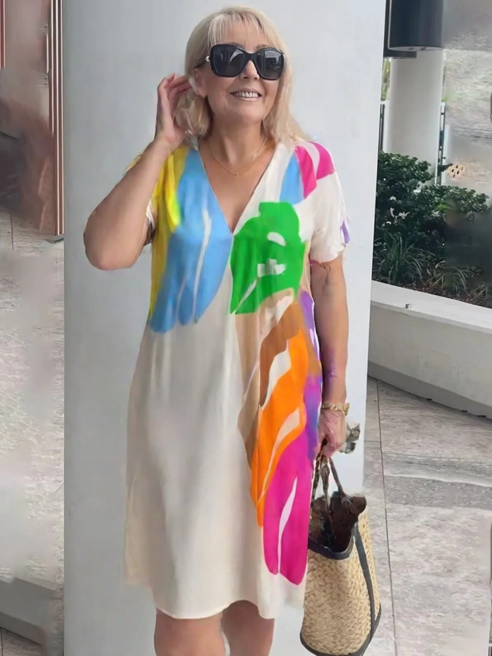 Matilda – Luftiges Kleid mit Blatt-Print | Fließender, Schmeichelhafter Schnitt