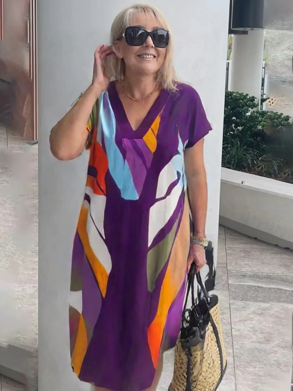 Matilda – Luftiges Kleid mit Blatt-Print | Fließender, Schmeichelhafter Schnitt