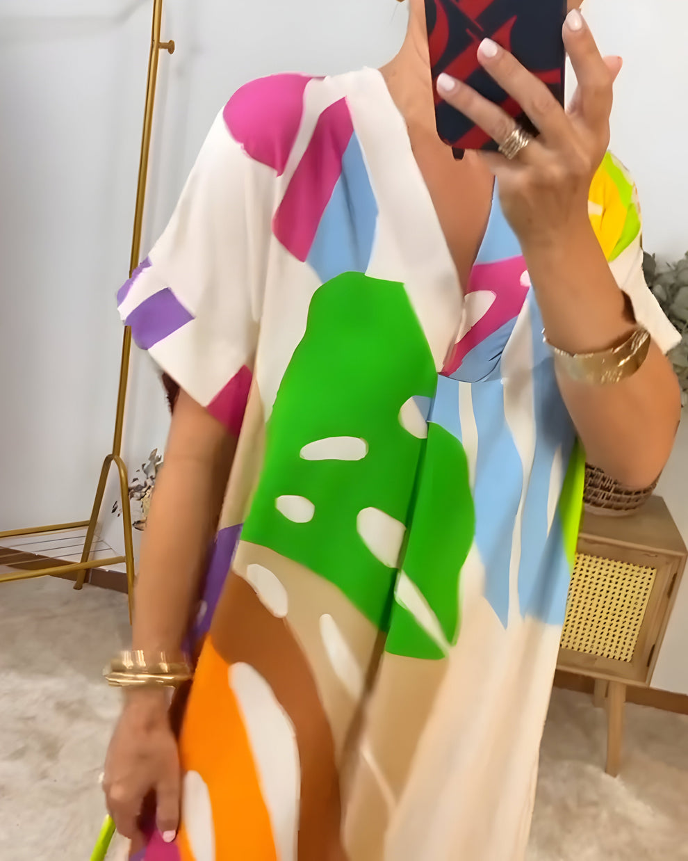 Matilda – Luftiges Kleid mit Blatt-Print | Fließender, Schmeichelhafter Schnitt
