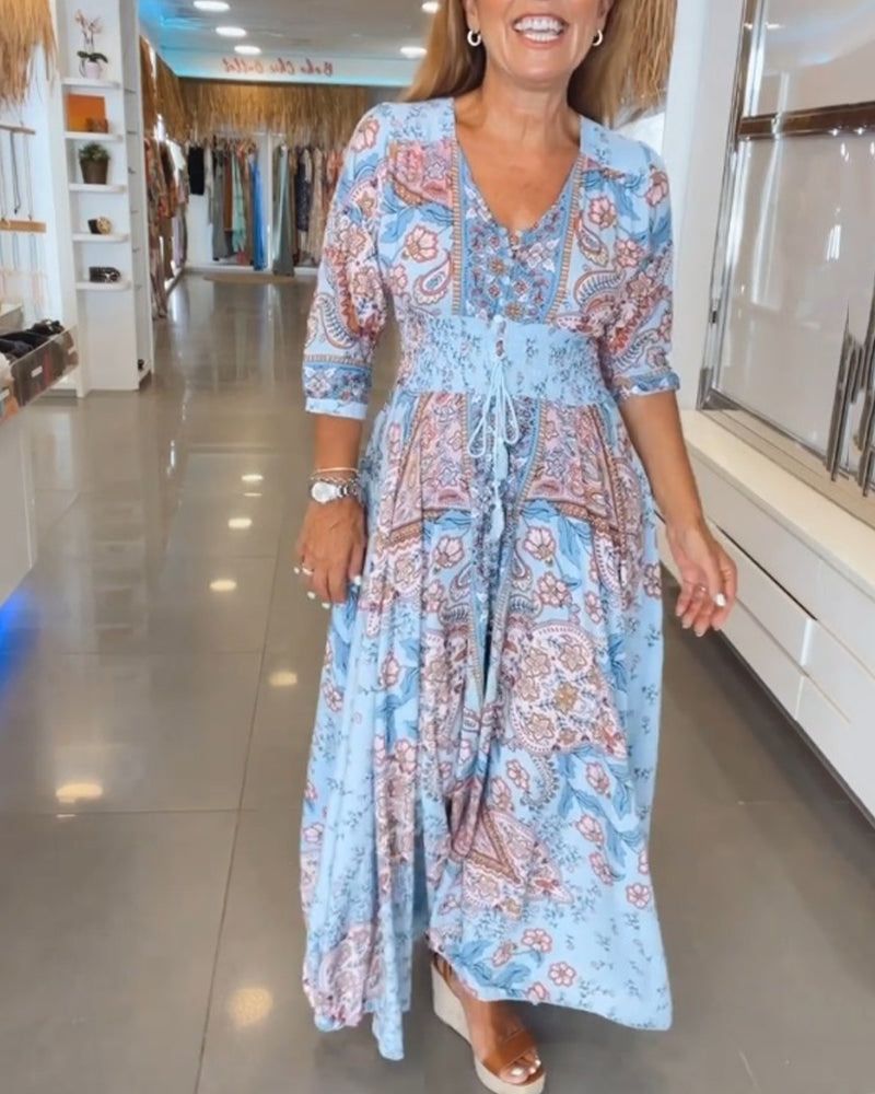 Lucia - Elegantes Kleid mit V-Ausschnitt | Ihr Go-To-Look für sonnige Tage