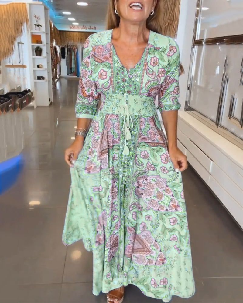 Lucia - Elegantes Kleid mit V-Ausschnitt | Ihr Go-To-Look für sonnige Tage