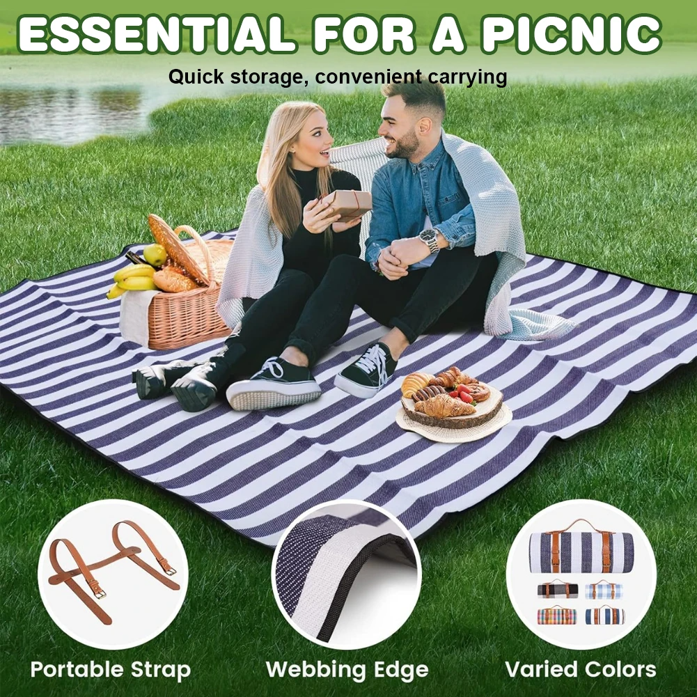 3-Lagen-Picknickmatte für den Außenbereich | Wasserdicht, Stilvoll und Leicht zu Transportieren