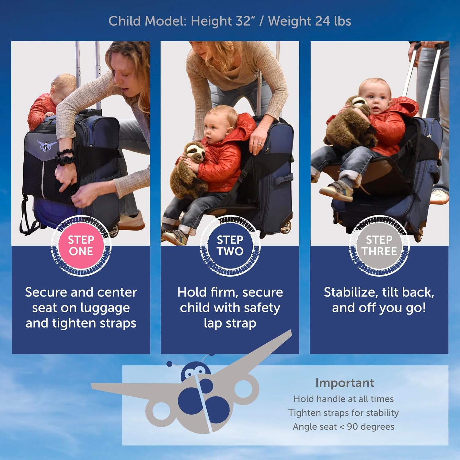 Auffahrbare Kindertrage | Für reibungsloses und sicheres Reisen am Flughafen