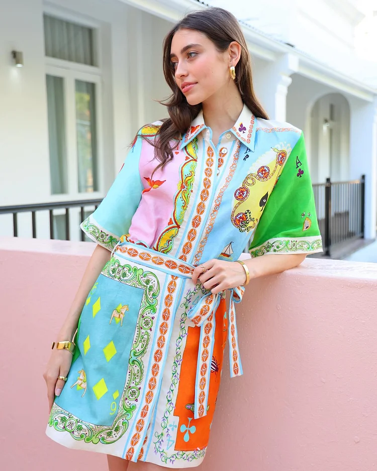 Cindy – Ethno-Print Mini-Kleid | Luftig, Fließend & Stilvoll