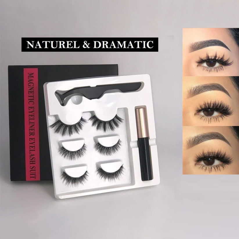 Magnetische Wimpern mit Eyeliner | Glamour in Sekunden – Ganz ohne Pinzette - 1 + 1 Gratis!