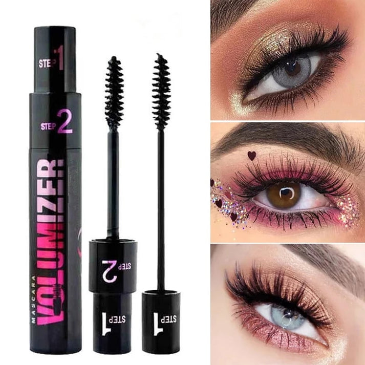 2-in-1 Mascara für mehr Schwung und Volumen |  Lange, Dichte, Glamouröse Wimpern - 1 + 1 Gratis!