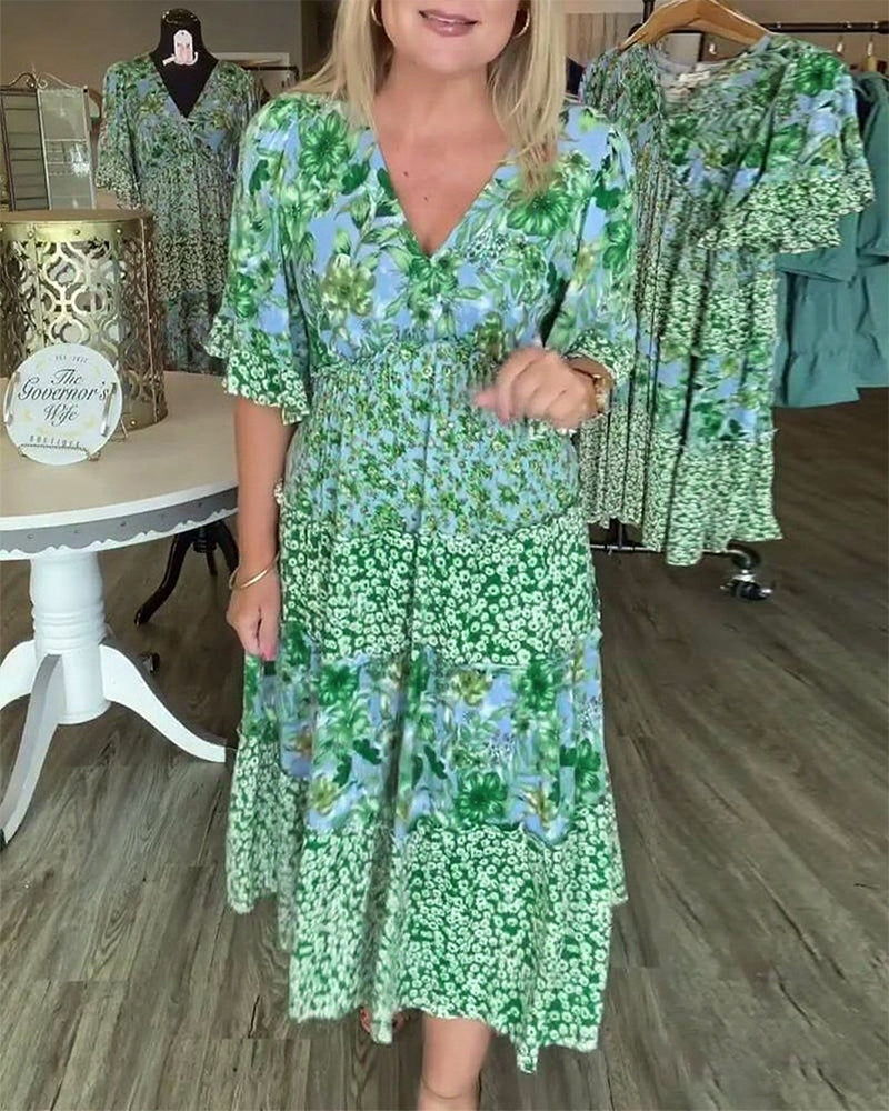 Norine – V-Ausschnitt-Blumenkleid | Mühelos feminin, ganz du selbst