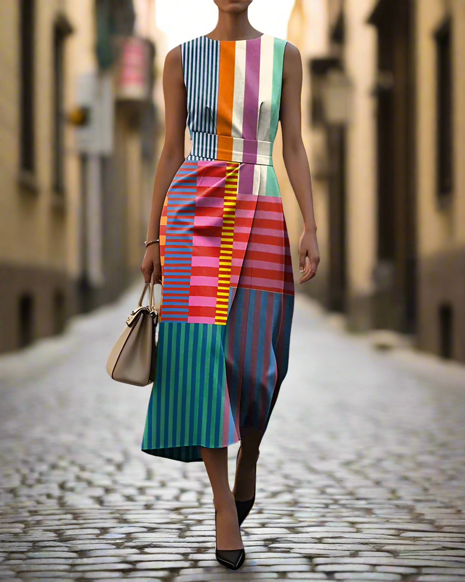 Aubrey – Geometrisches Kleid | Müheloser, figurschmeichelnder Stil