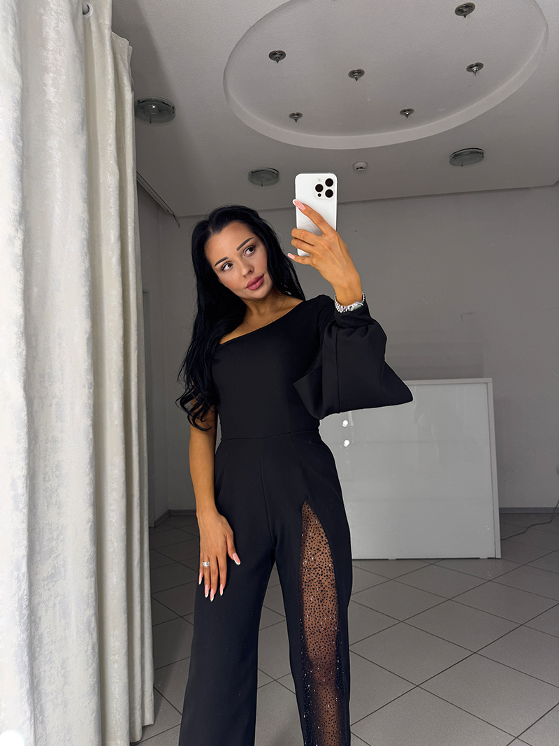 Amilia Glam Mesh-Overall | Schick, schlank und glamourös
