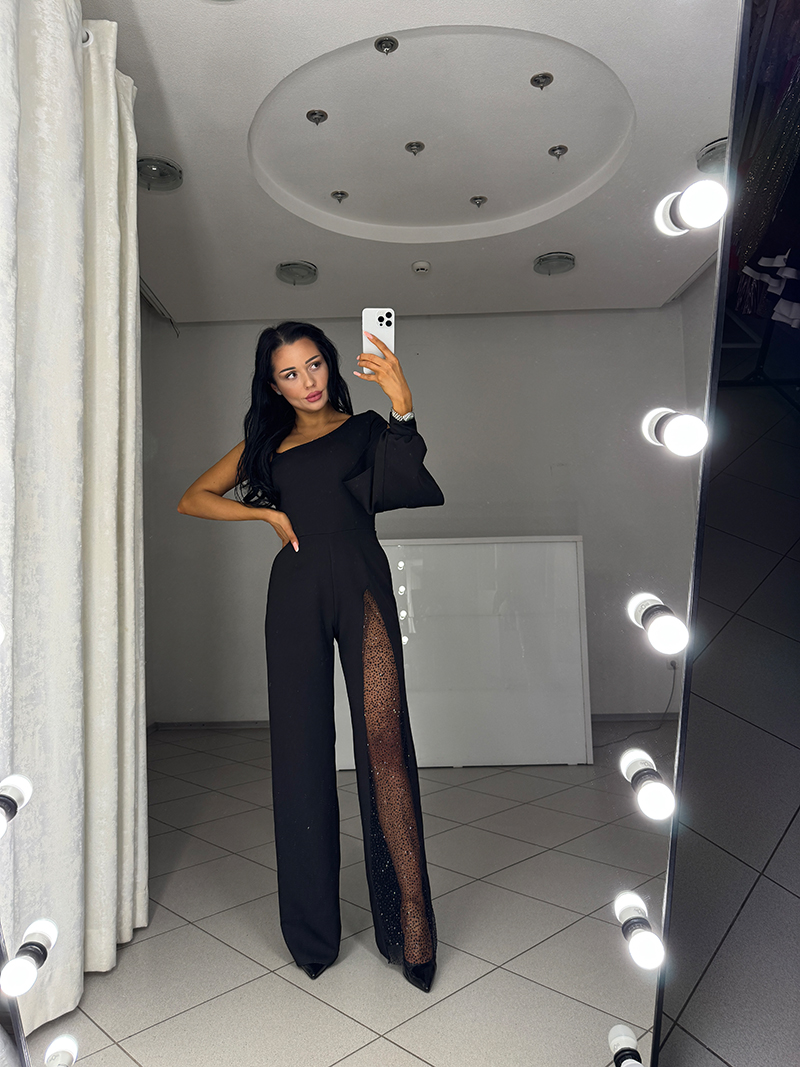 Amilia Glam Mesh-Overall | Schick, schlank und glamourös