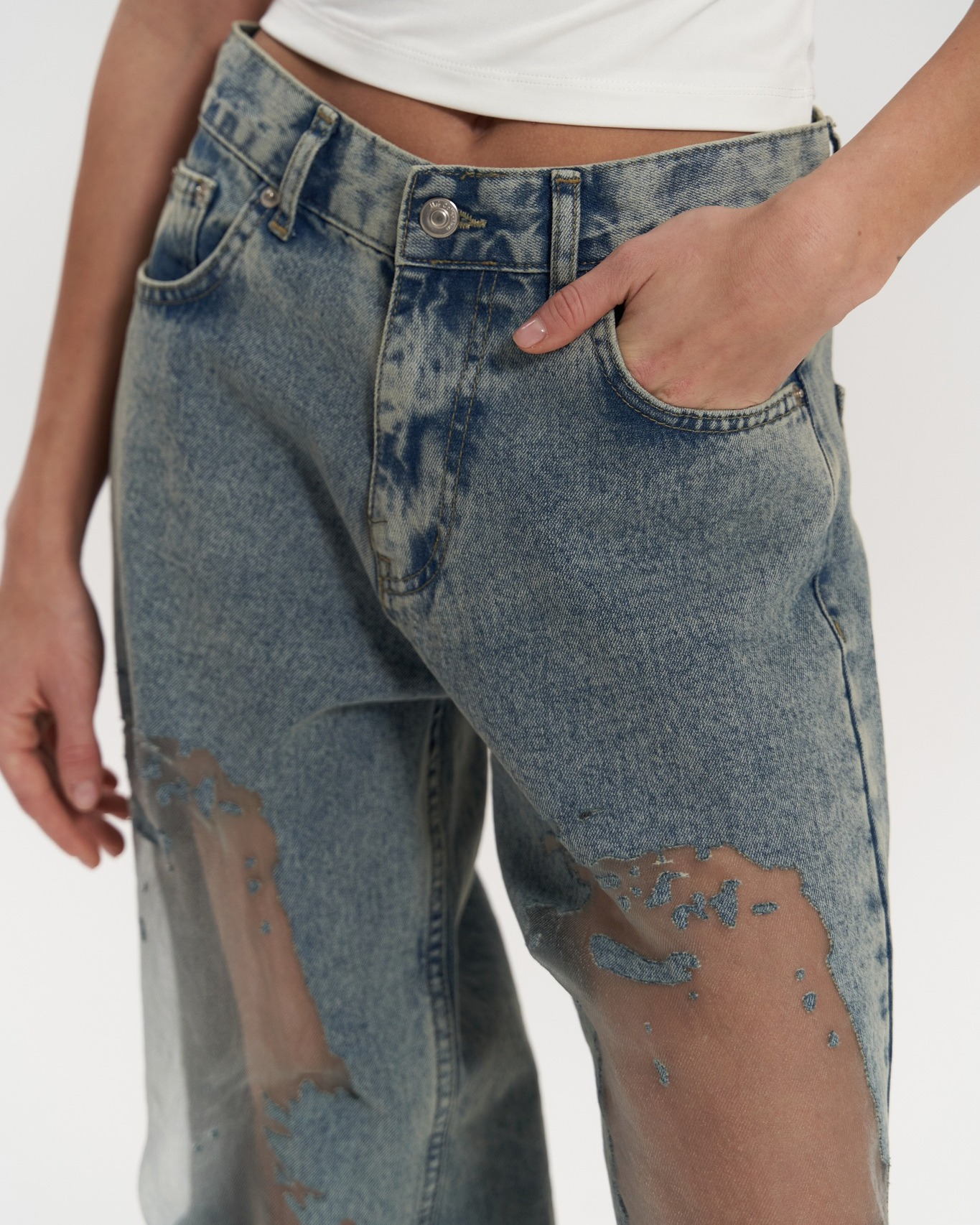 Jerah - Vintage-Netz-Patchwork | Entspannte Passform, zeitlose Anmutung